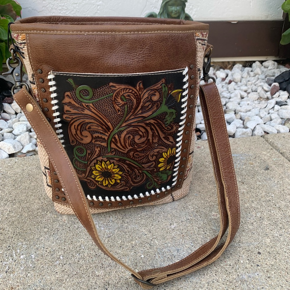 New Bohemian Floral Western Print Tote Bag Handbag - Picture 3 of 14